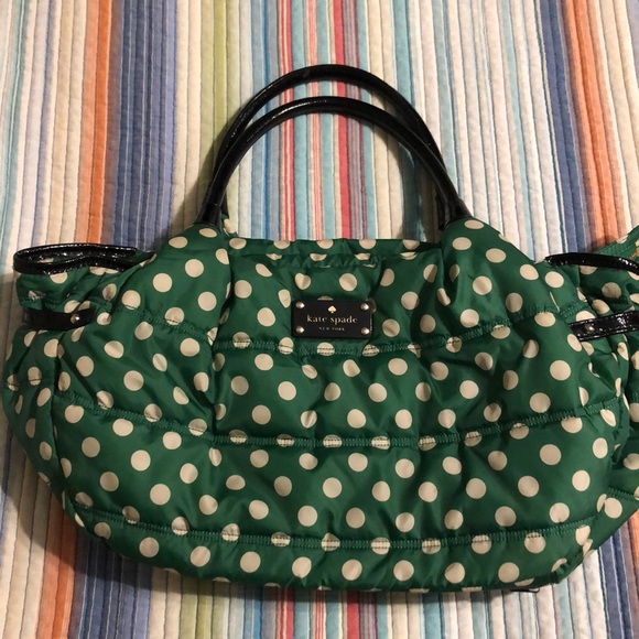 Kate Spade Green polka dot purse - Picture 1 of 6
